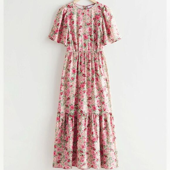 & Other Stories Printed Puff Sleeve Maxi Dress Size 2 • BLOGGER FAVORITE • - Picture 6 of 14